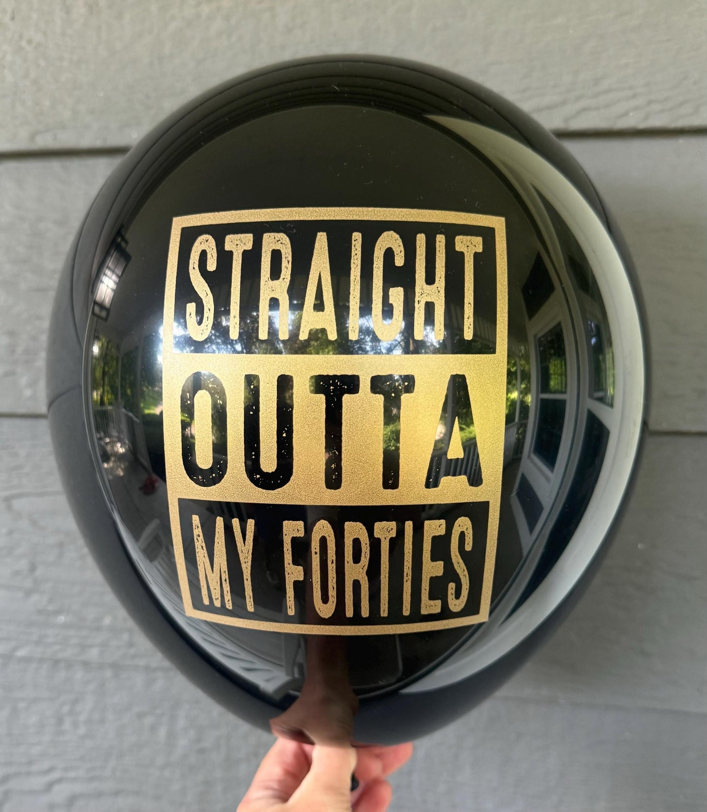 50th Birthday Decorations, Straight Outta My Forties, Fiftieth Birthday Decor, 50th Party Balloons, Black Latex , 12 inches