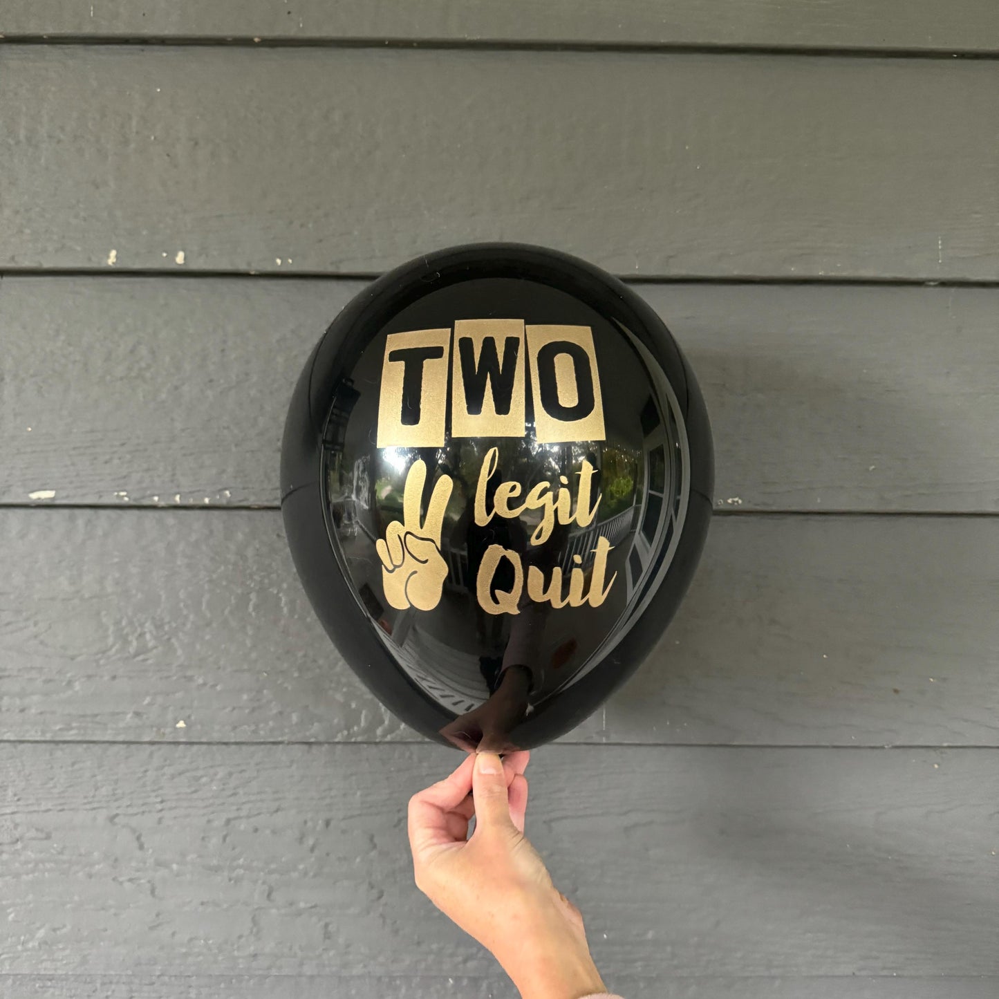 Two Legit To Quit Balloons – Black and Gold 2nd Birthday Party Decorations