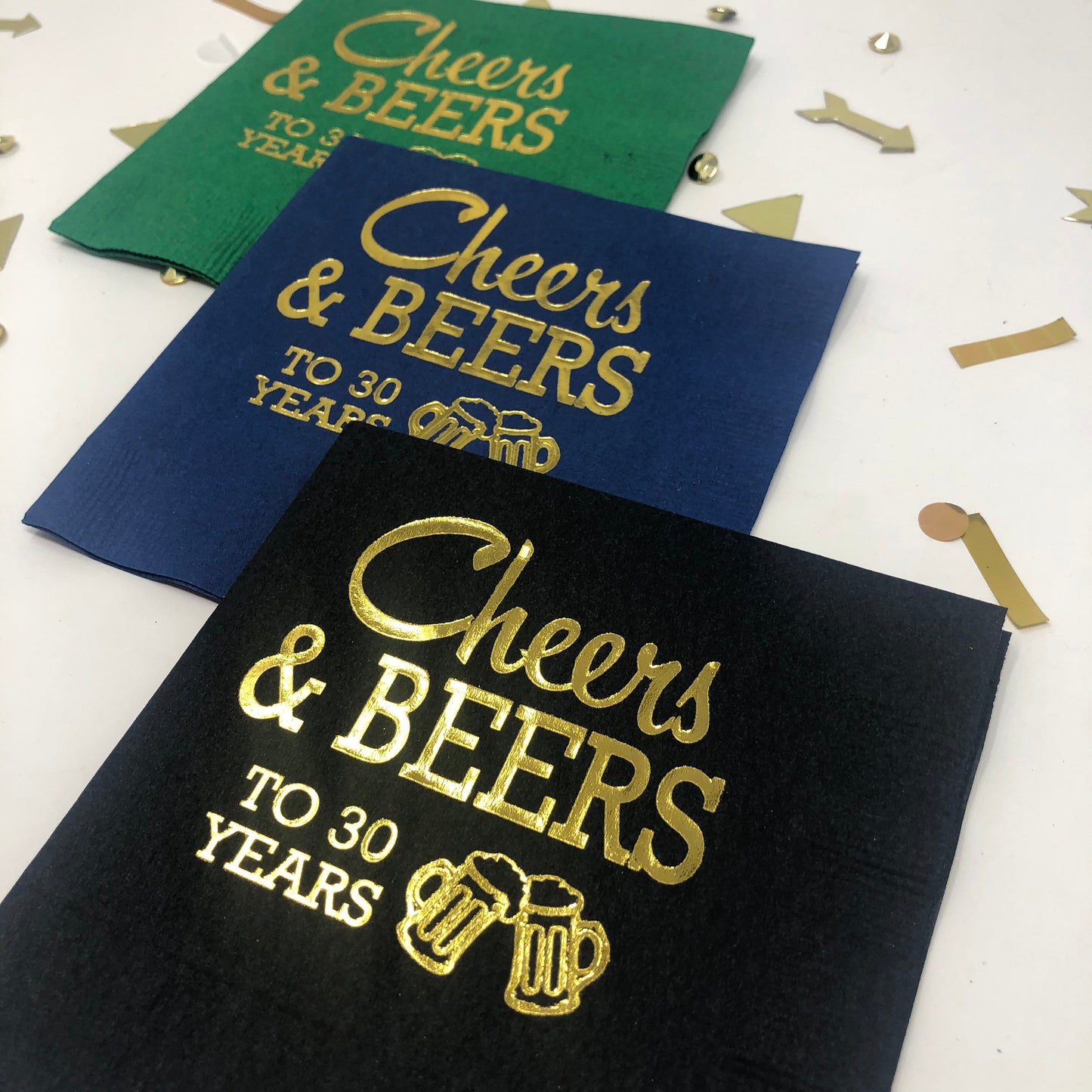 Cheers and Beers to 30 Years Cocktail Napkins – Perfect for a 30th Birthday Celebration