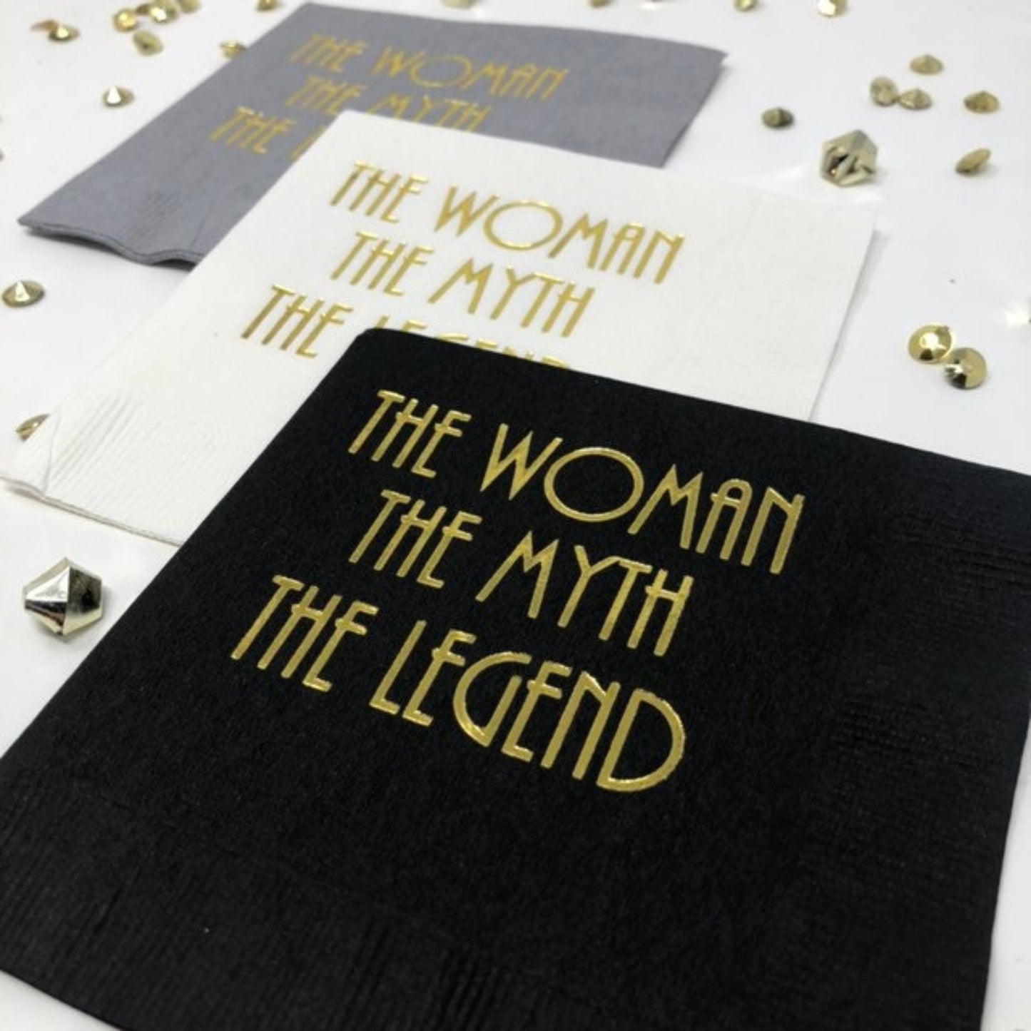 The Woman, The Myth, The Legend Cocktail Napkins – Perfect for Birthdays or Retirement Parties