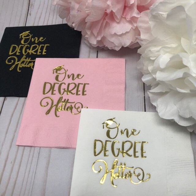 One Degree Hotter Graduation Cocktail Napkins – Stylish Party Decorations for Graduation Celebrations