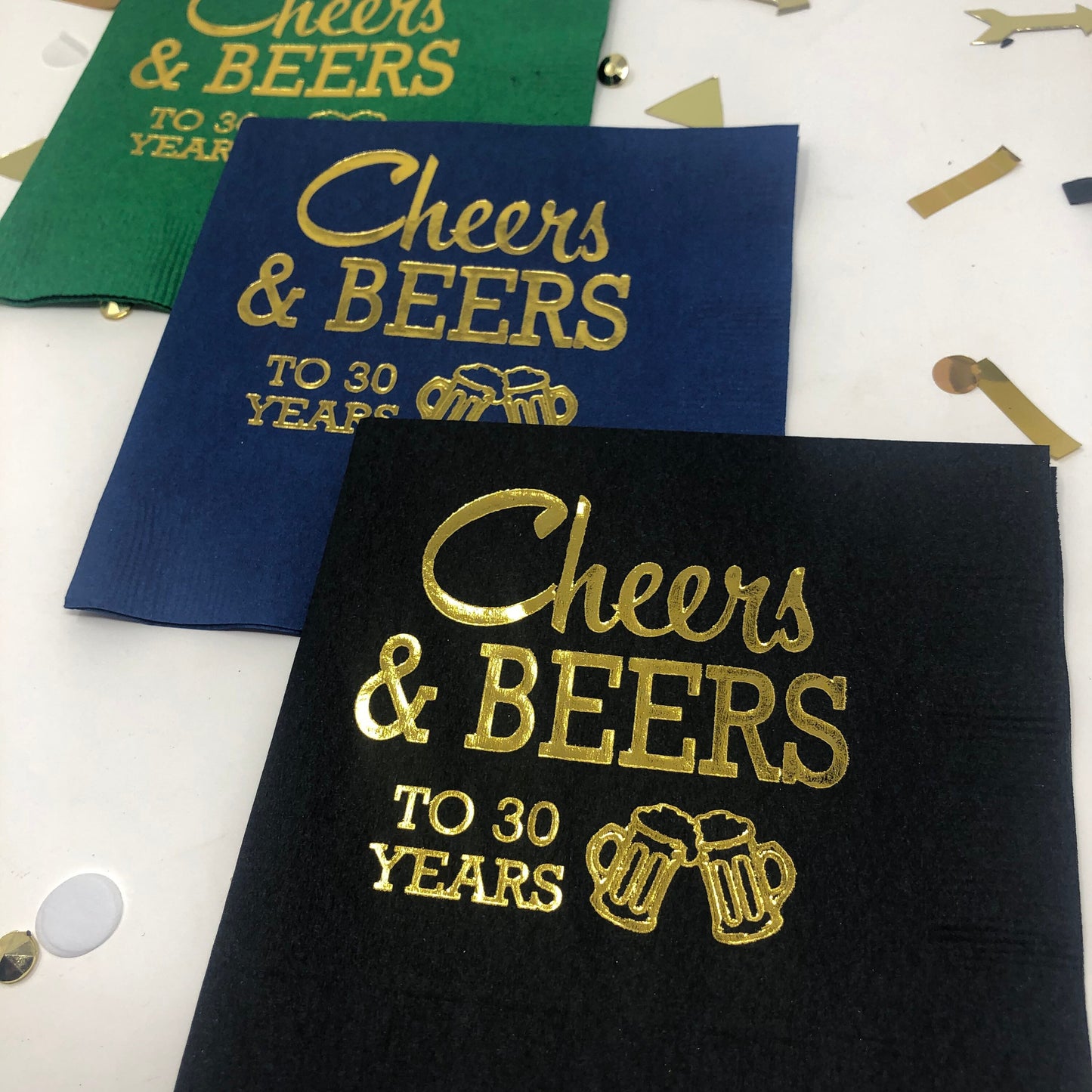 Cheers and Beers to 30 Years Cocktail Napkins – Perfect for a 30th Birthday Celebration