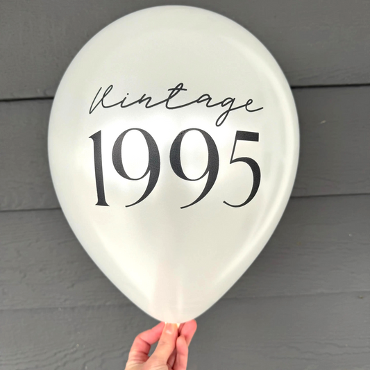 Vintage 1995 Balloon – Pearl White Party Decor for a 30th Birthday