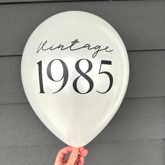 Vintage 1985 Balloon – Elegant Pearl White 40th Birthday Party Decor