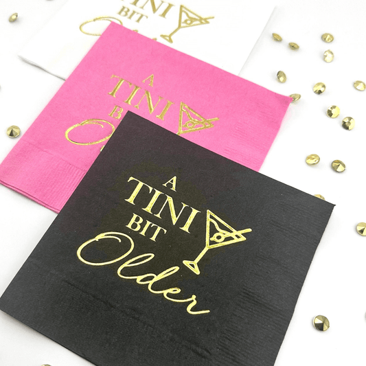 A Tini Bit Older cocktail napkins Martini Birthday Decor