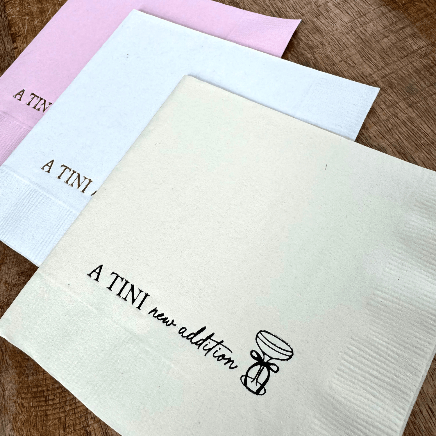 A Tini New Addition Cocktail Napkins – Baby Shower Party Decor
