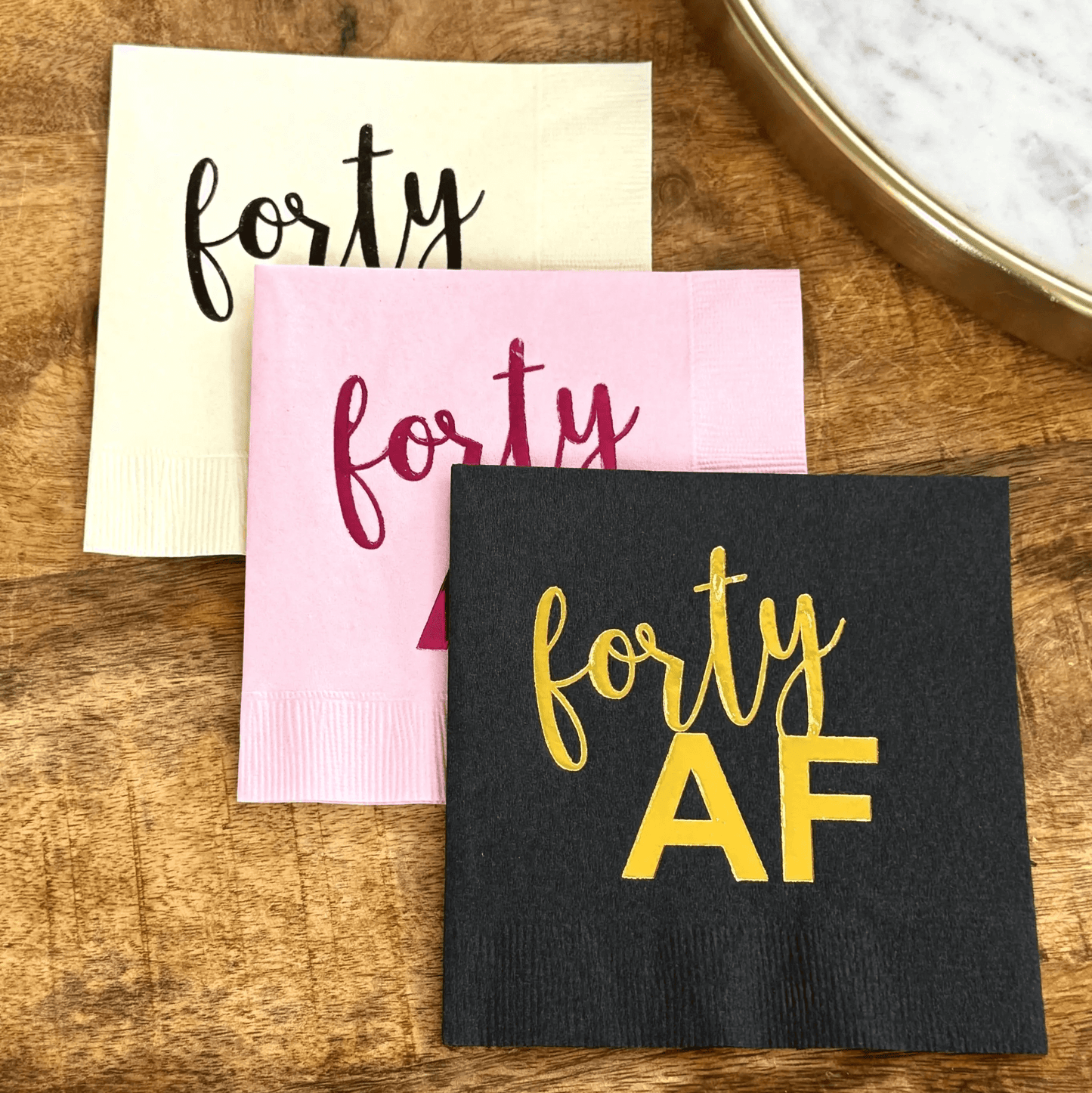 Forty AF cocktail napkins 40th Birthday Napkins