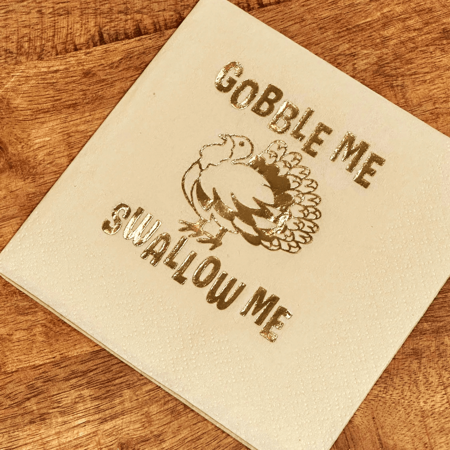 Funny Thanksgiving Cocktail Napkins gobble me swallow me
