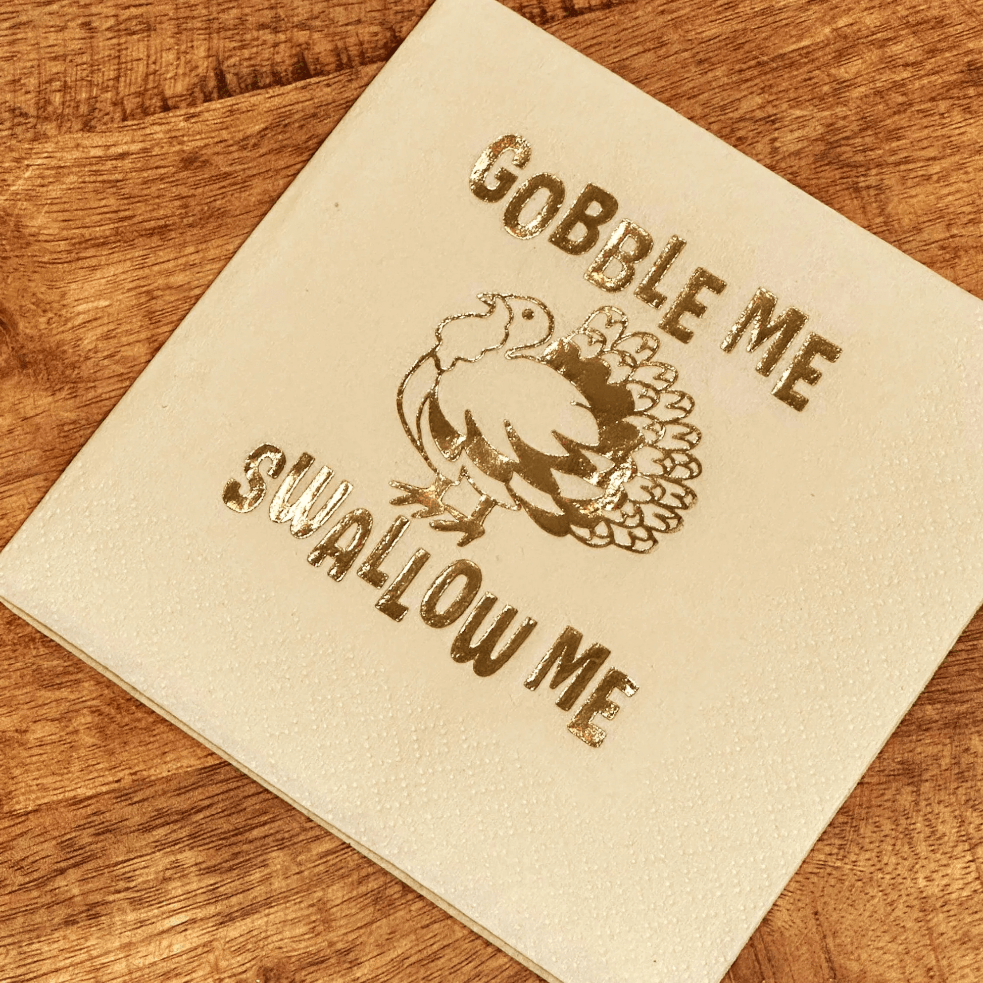Funny Thanksgiving Cocktail Napkins gobble me swallow me