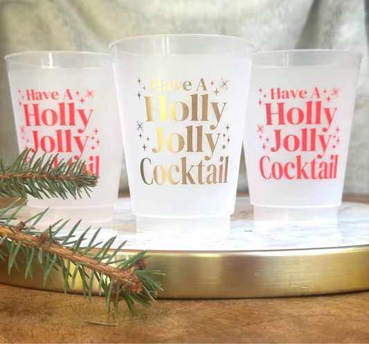 Christmas Party Frosted Cups Have a Holly Jolly cocktail