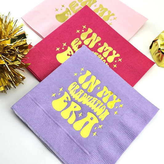 In My Graduation Era napkins foil stamped