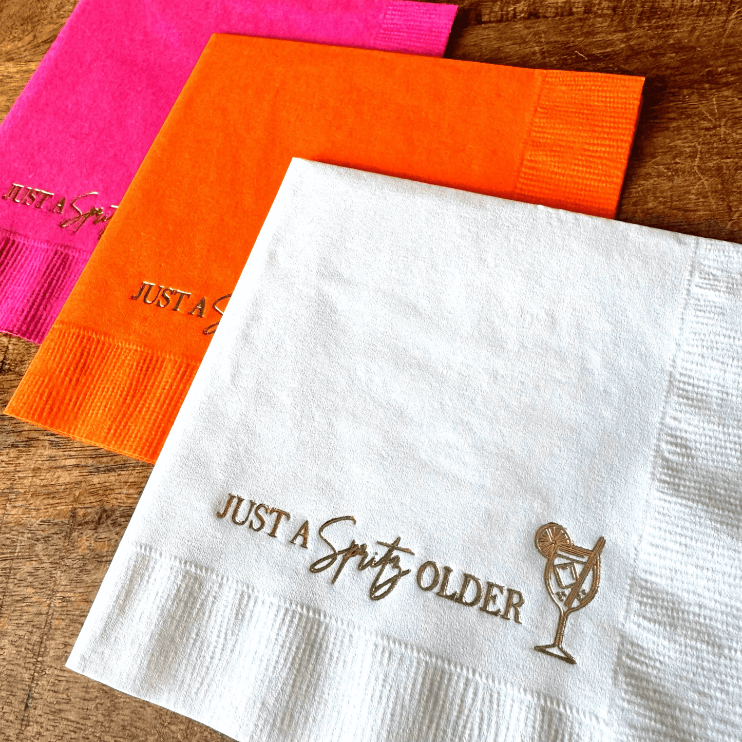 Just a Spritz Older Cocktail Napkins foil stamped