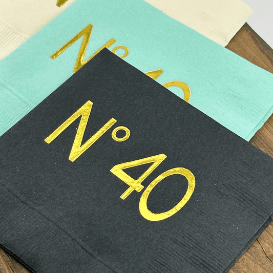 No 40 Couture cocktail napkins 40th Birthday Table Decorations
