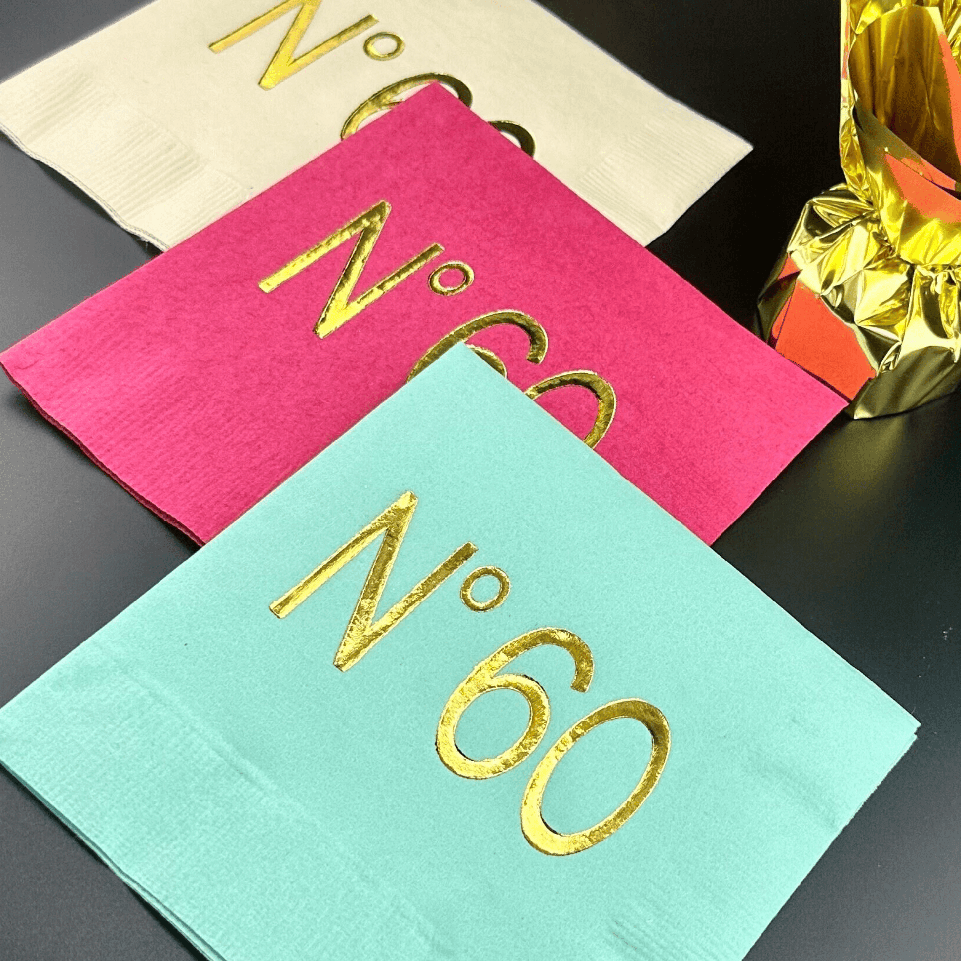 No 60 Couture cocktail napkins 60th Birthday Napkins