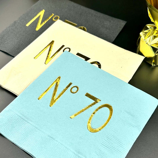 No 70 couture napkins foil stamped