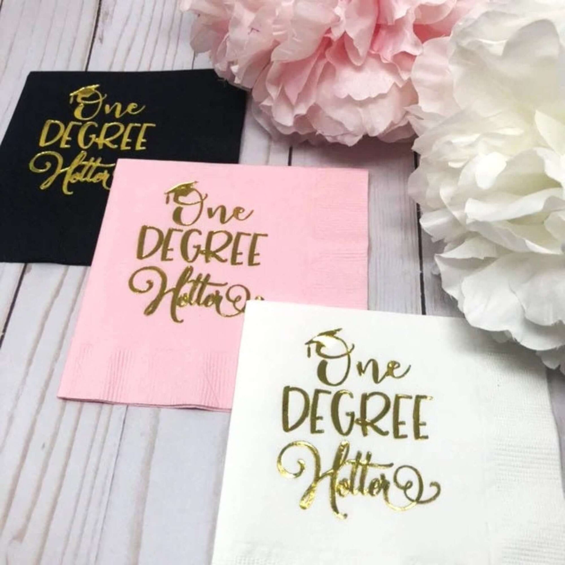 One Degree Hotter napkins foil stamped