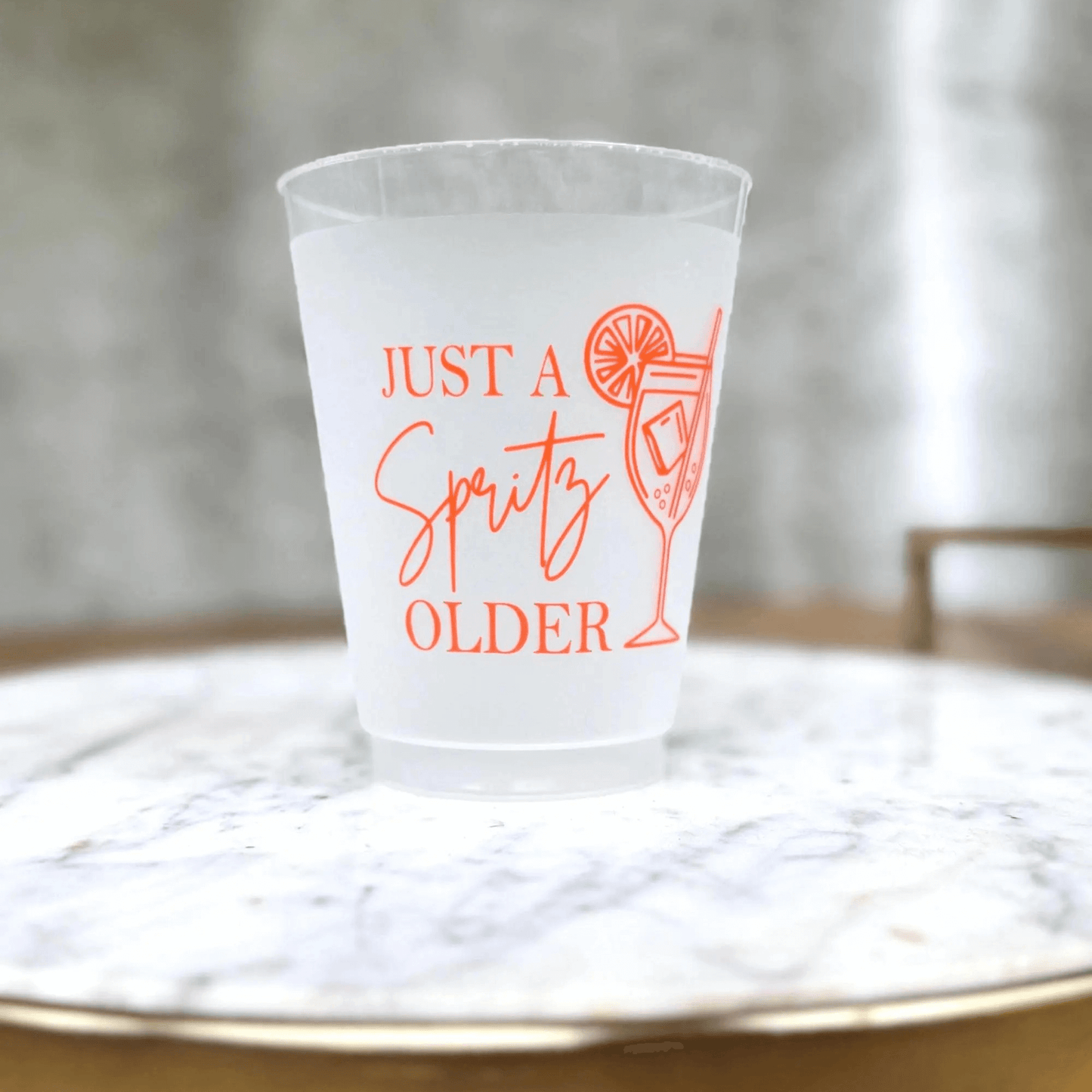 Just a Spritz Older Party Cups Frosted Orange Aperol Spritz