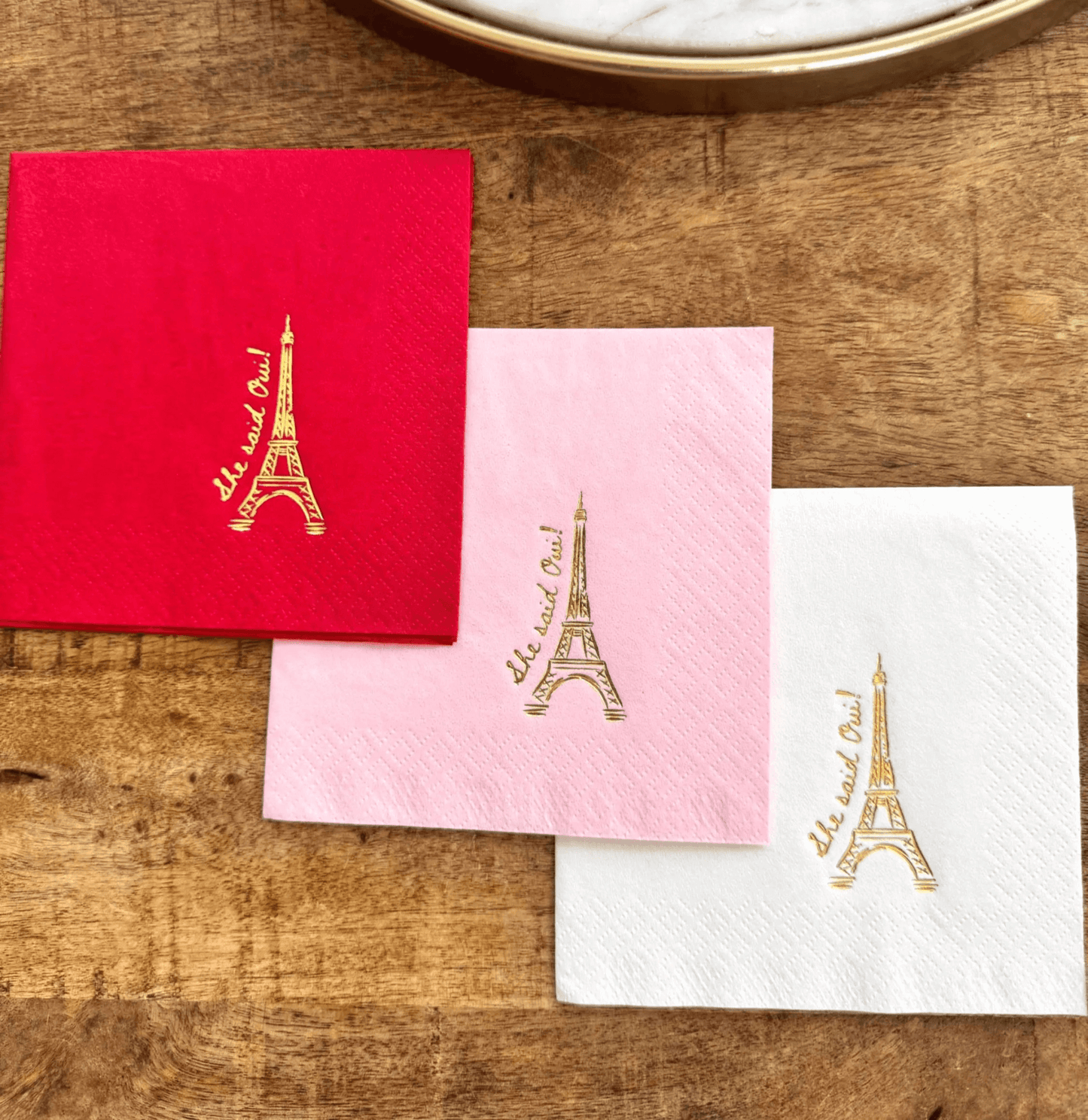 She Said Oui cocktail napkins- Parisian themed Bachelorette
