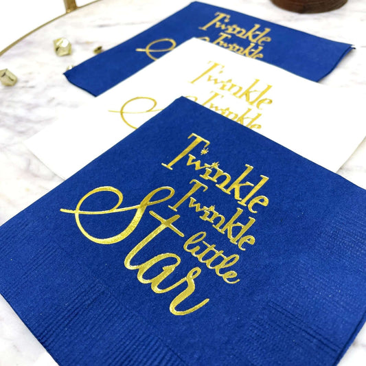 Twinkle Twinkle Little Star napkins foil stamped