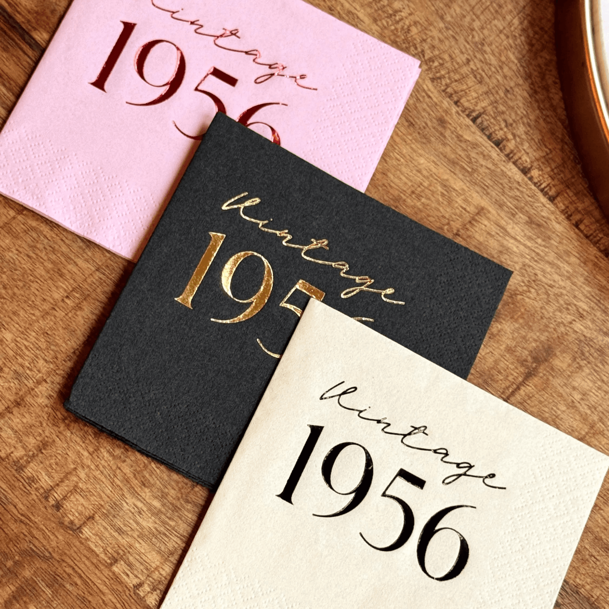 Vintage 1956 Cocktail Napkins foil stamped