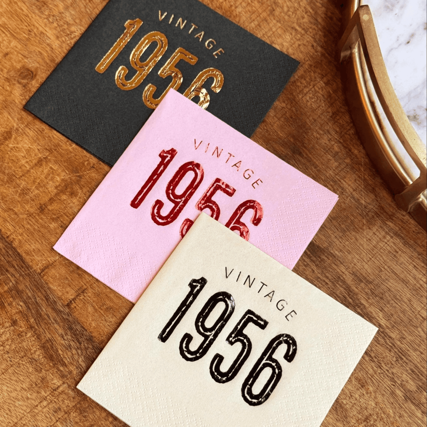 Vintage 1956 Cocktail Napkins foil stamped