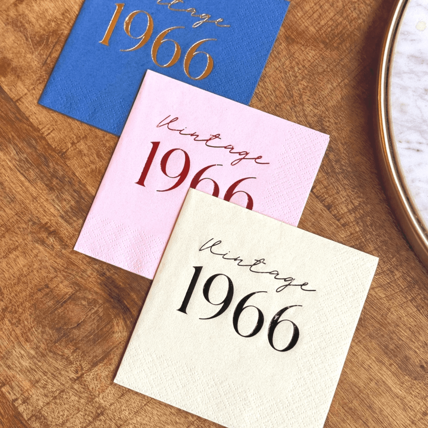 Vintage 1966 Cocktail Napkins foil stamped