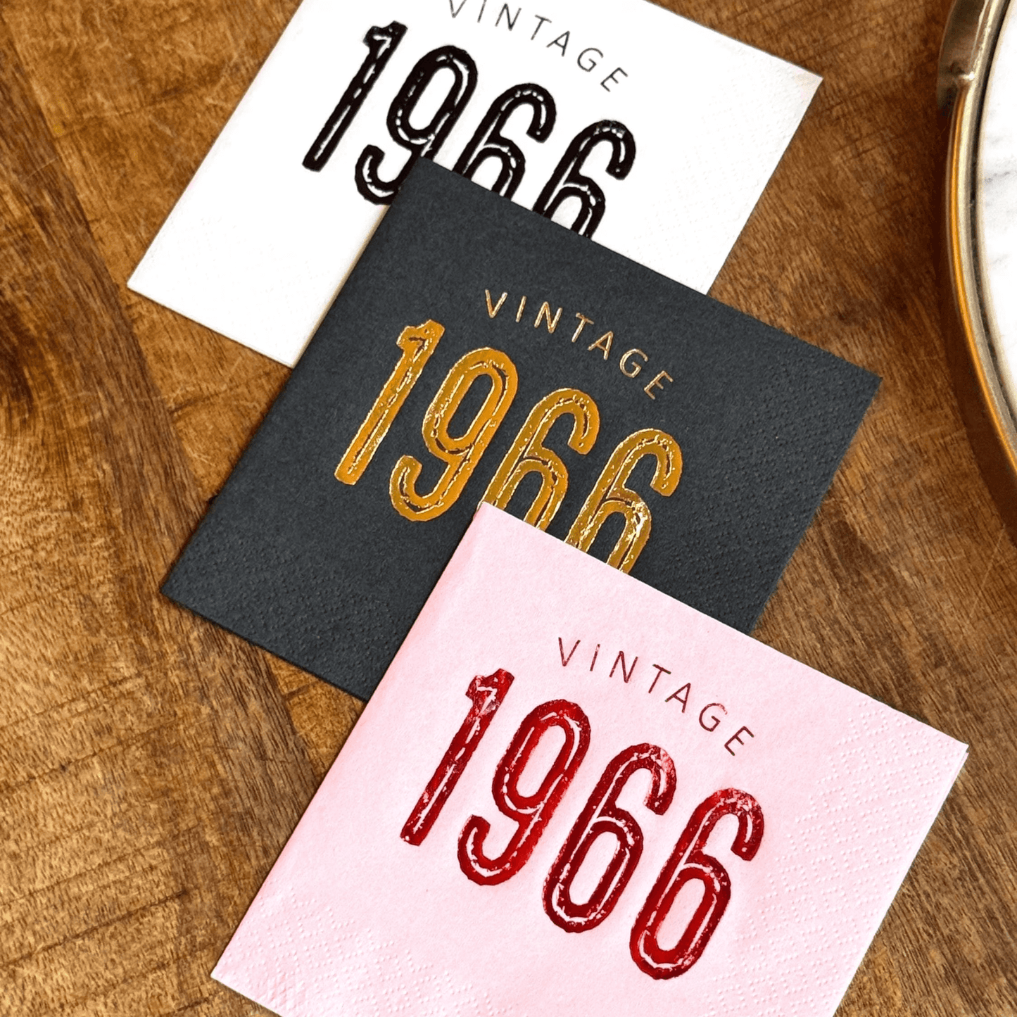 Vintage 1966 Cocktail Napkins foil stamped