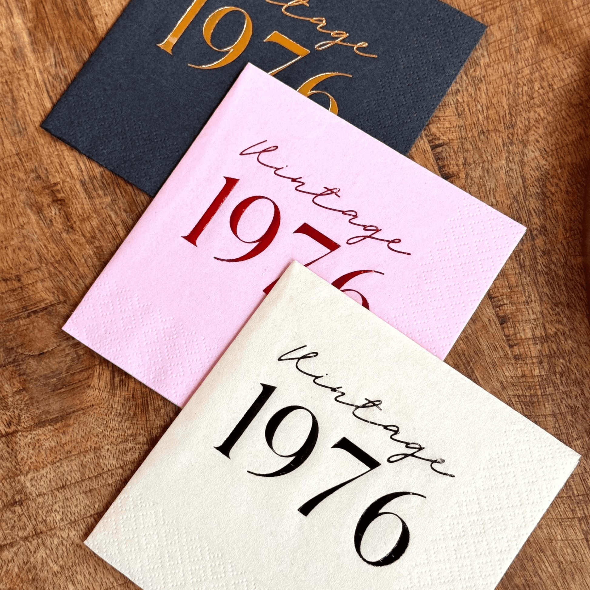 Vintage 1976 Cocktail Napkins foil stamped