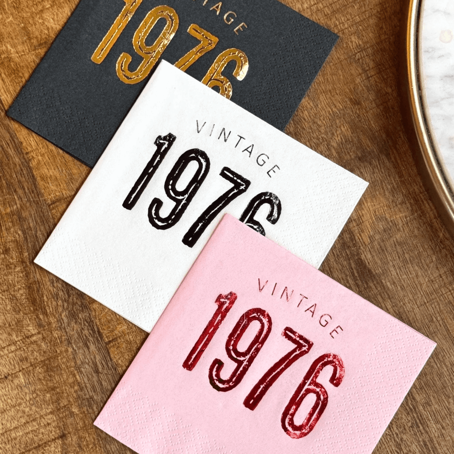 Vintage 1976 Cocktail Napkins 50th Birthday Napkins