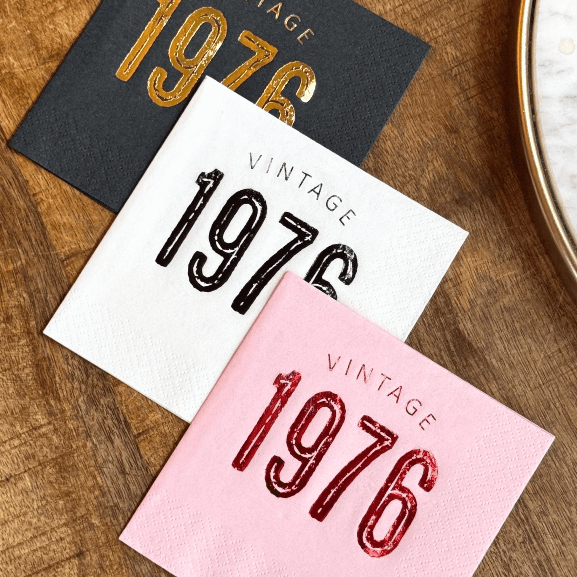 Vintage 1976 Cocktail Napkins 50th Birthday Napkins