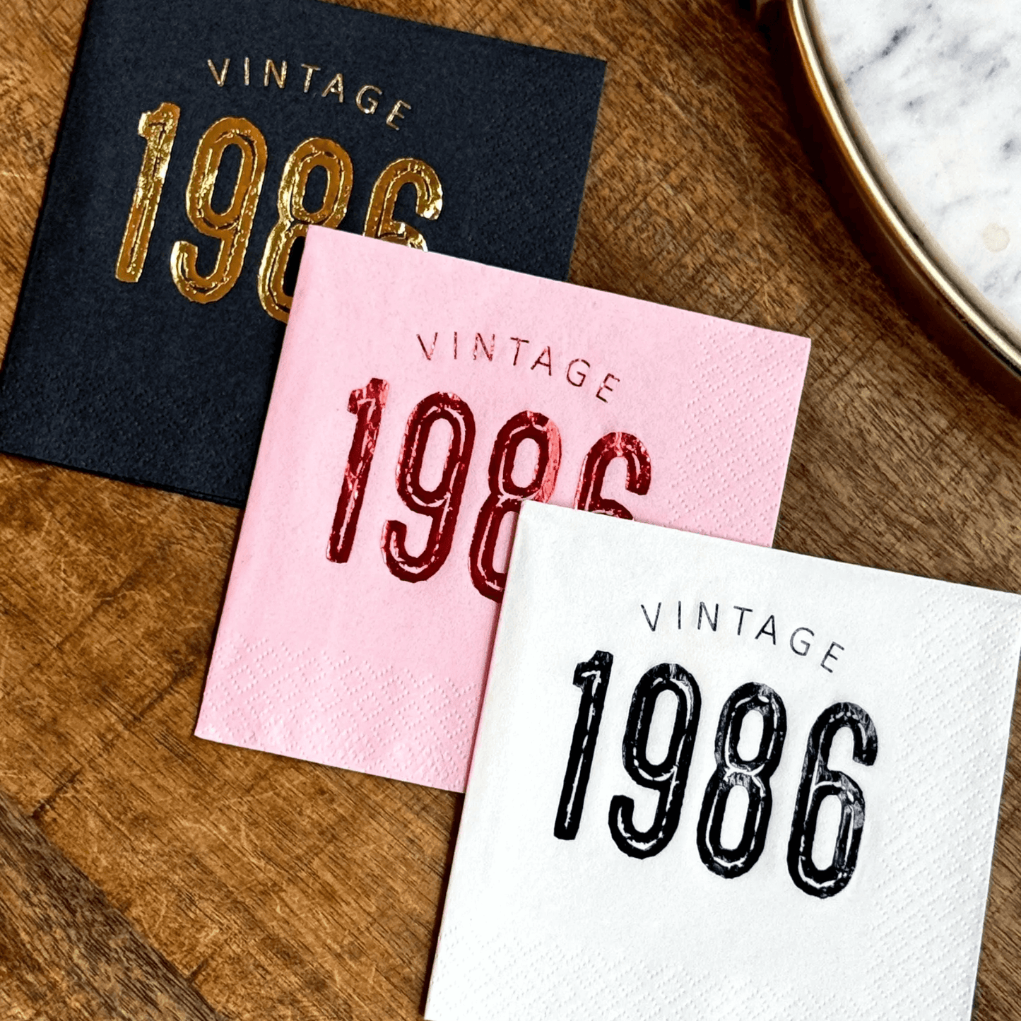 Vintage 1986 Cocktail Napkins Foil Stamped