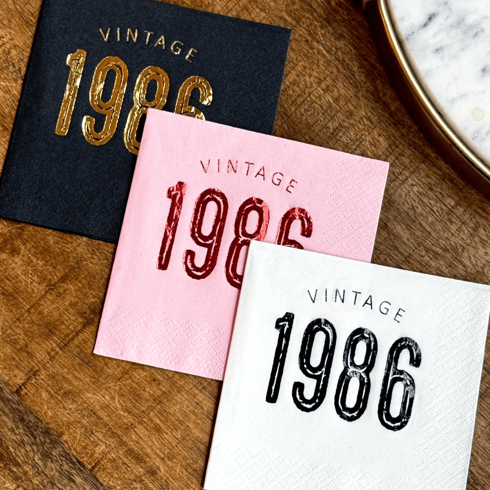 Vintage 1986 Cocktail Napkins Foil Stamped