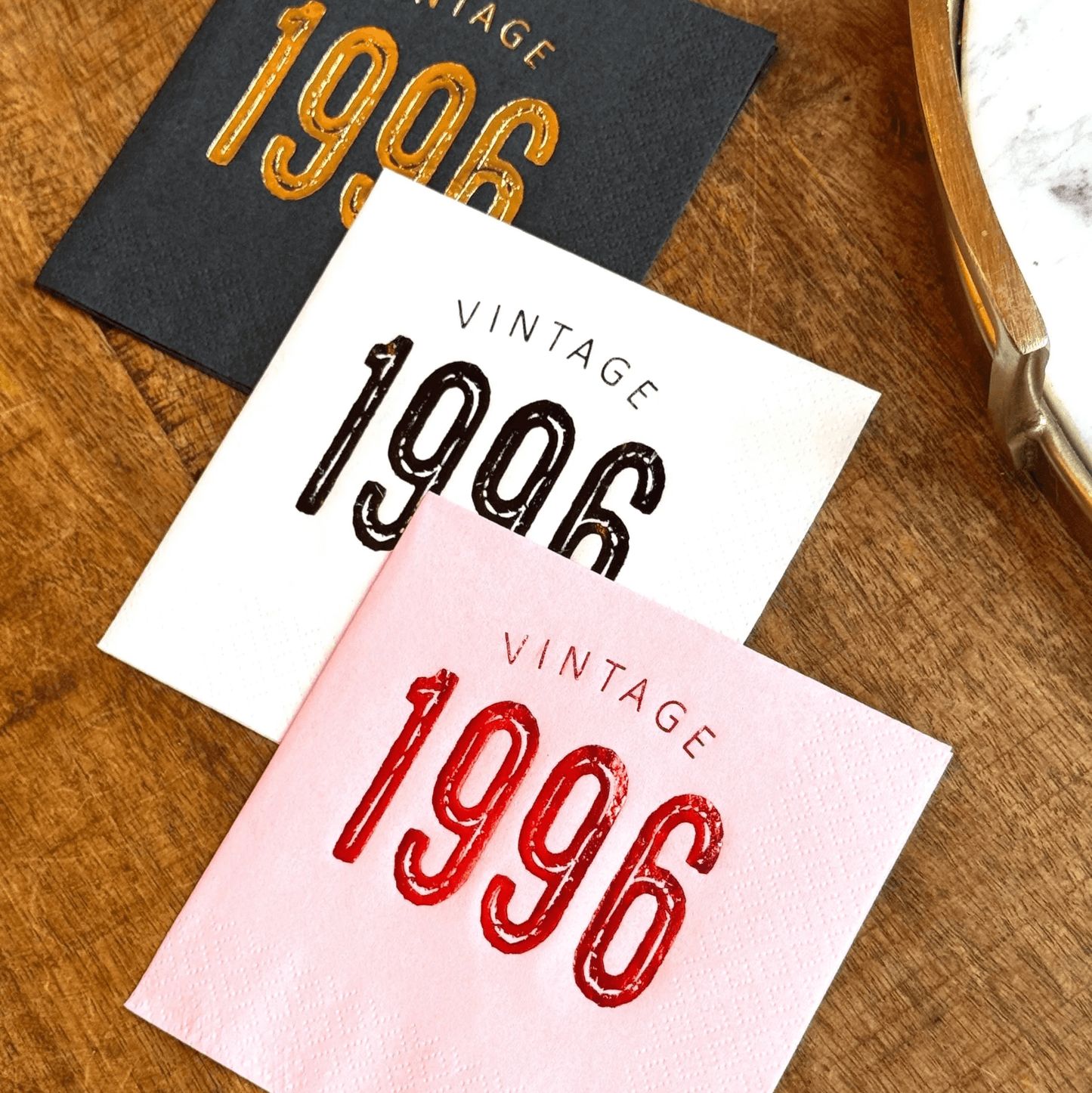 Vintage 1996 Cocktail Napkins 30th Birthday Decorations