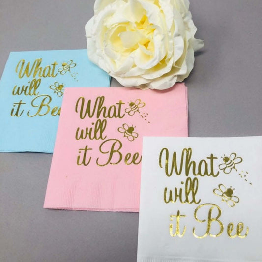 What Will It Bee napkins foil stamped