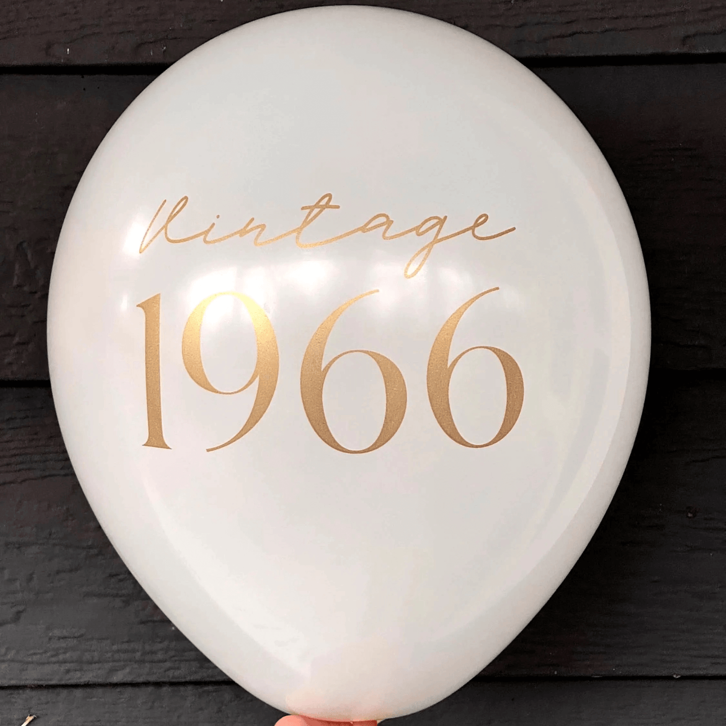 60th Birthday Balloons White and Gold Vintage 1966