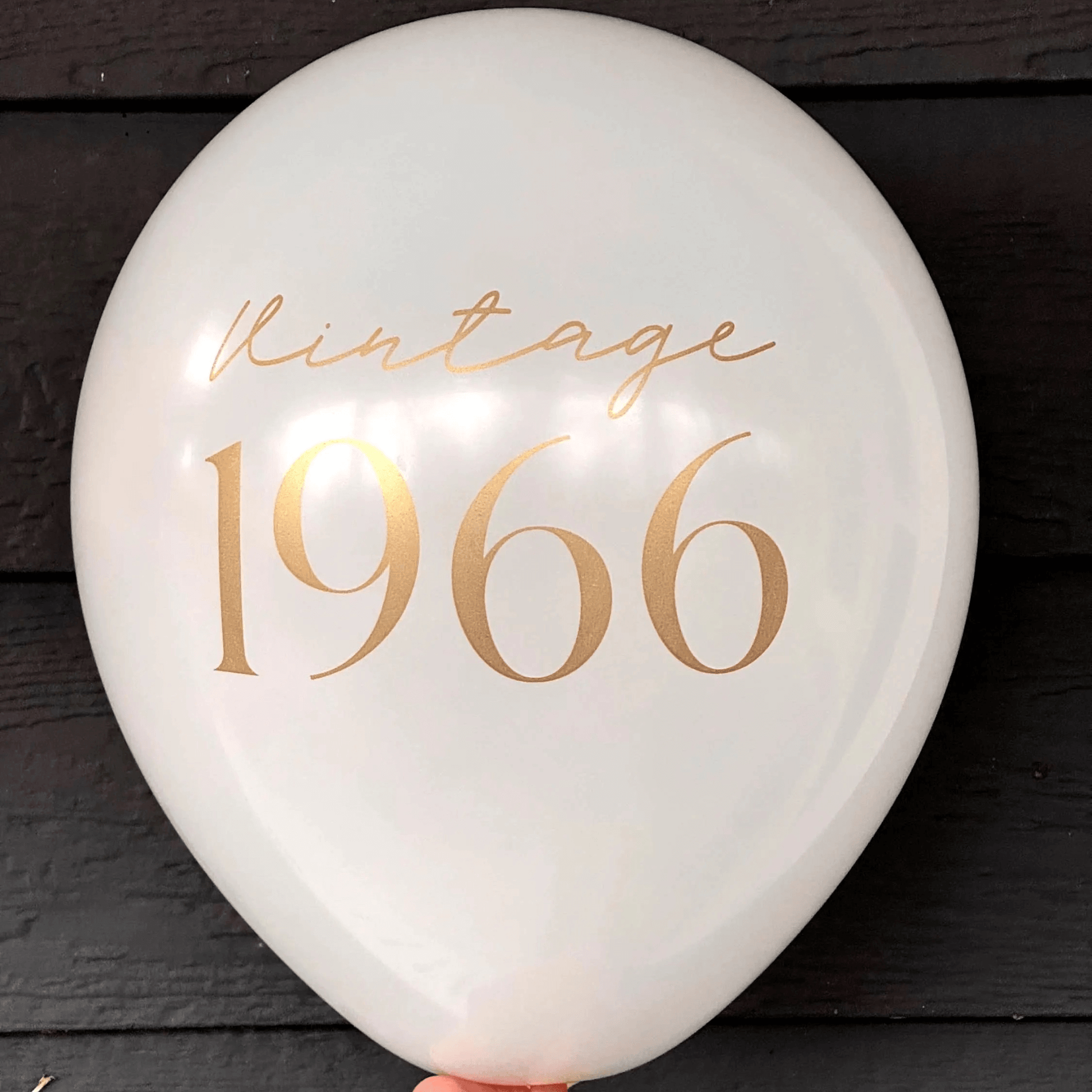 60th Birthday Balloons White and Gold Vintage 1966