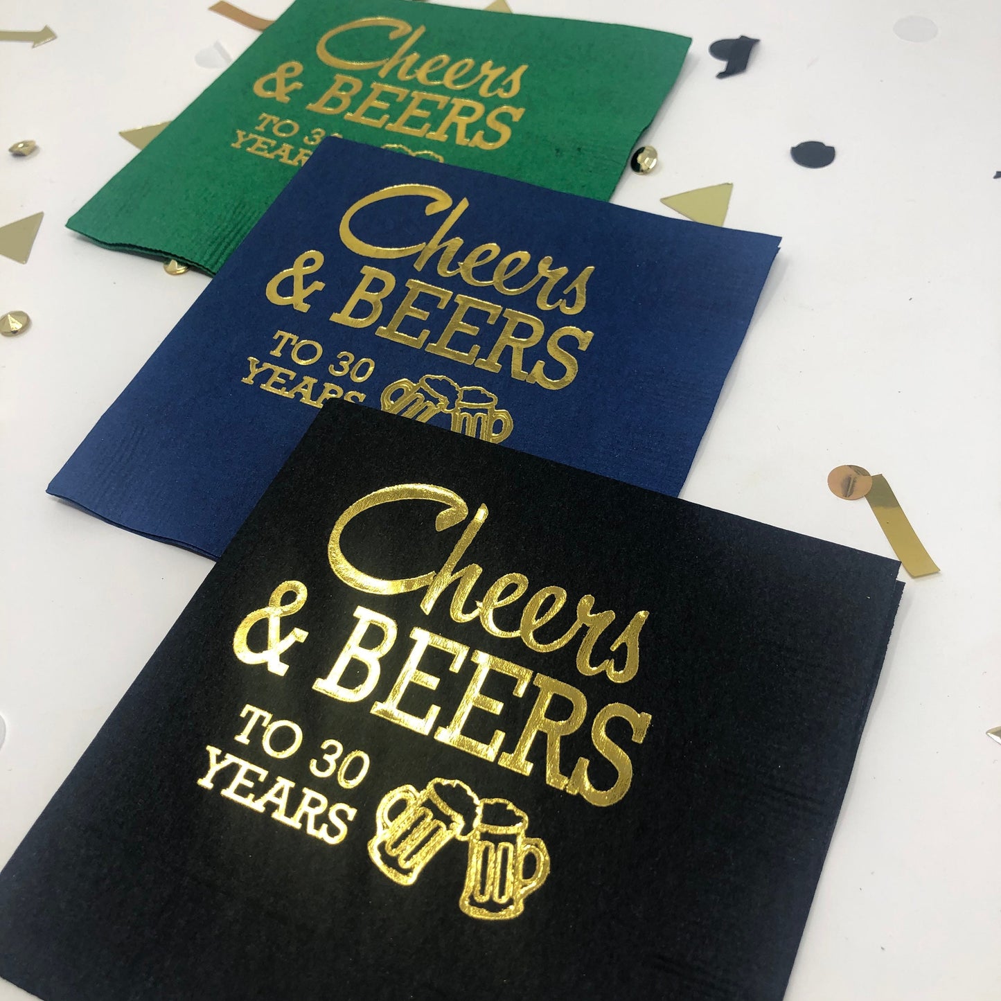 Cheers and Beers to 30 Years Cocktail Napkins – Perfect for a 30th Birthday Celebration