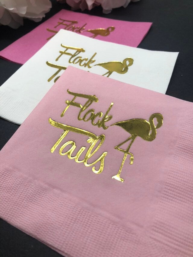 Flock Tail Flamingo-Themed Cocktail Napkins – Perfect for Bachelorette Parties, Birthdays & More