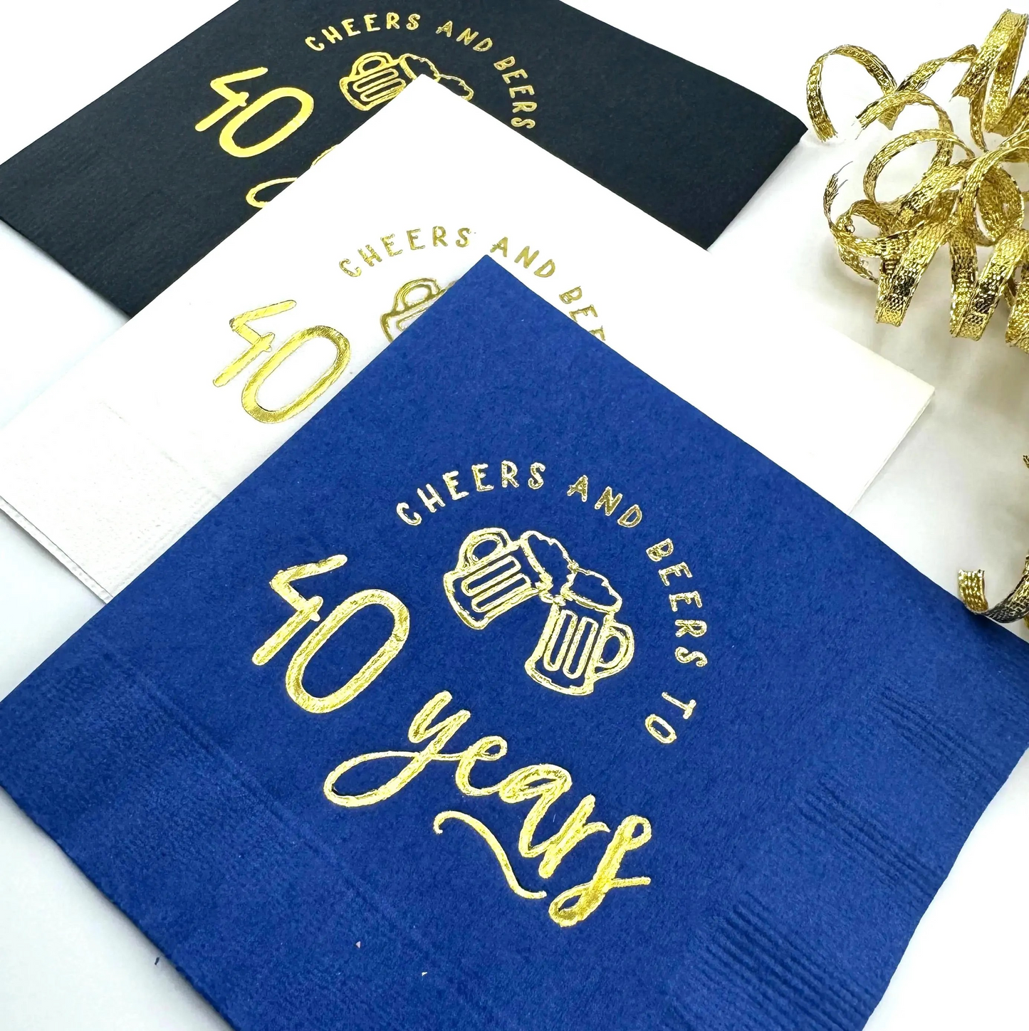 Cheers and Beers to 40 Years Cocktail Napkins – Perfect for a 40th Birthday Celebration