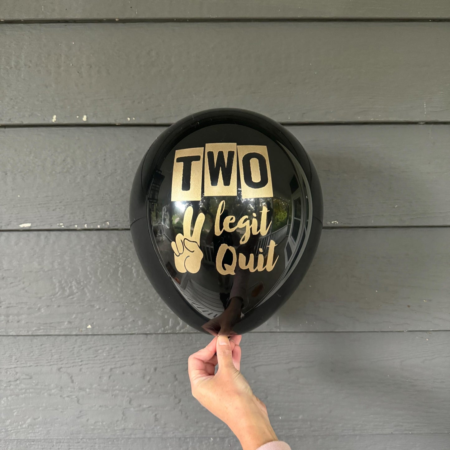 Two Legit To Quit Balloons – Black and Gold 2nd Birthday Party Decorations