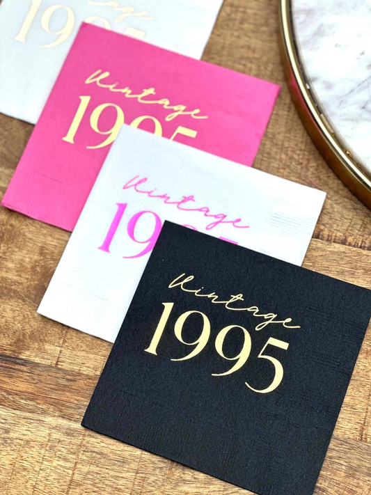 Vintage 1995 30th Birthday Napkins – Stylish & Nostalgic Party Decor