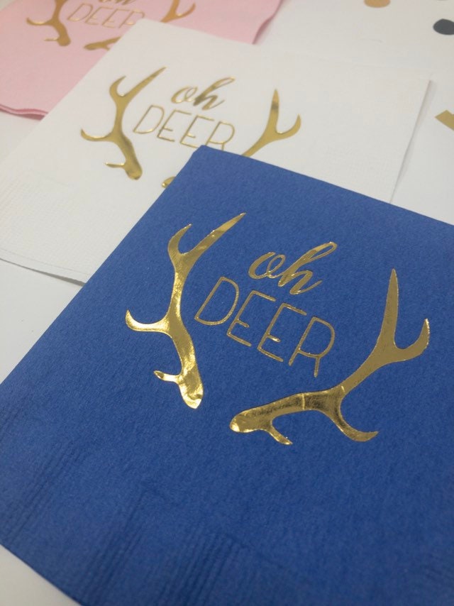 Oh Deer Cocktail Napkins – Perfect for Baby Showers or Hunting-Themed Parties