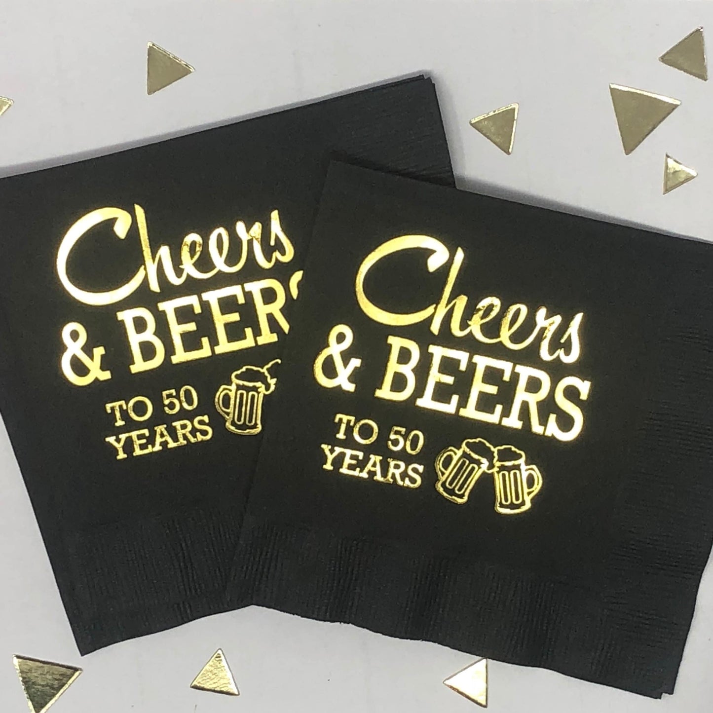 Cheers and Beers to 50 Years Cocktail Napkins – Perfect for a 50th Birthday Celebration