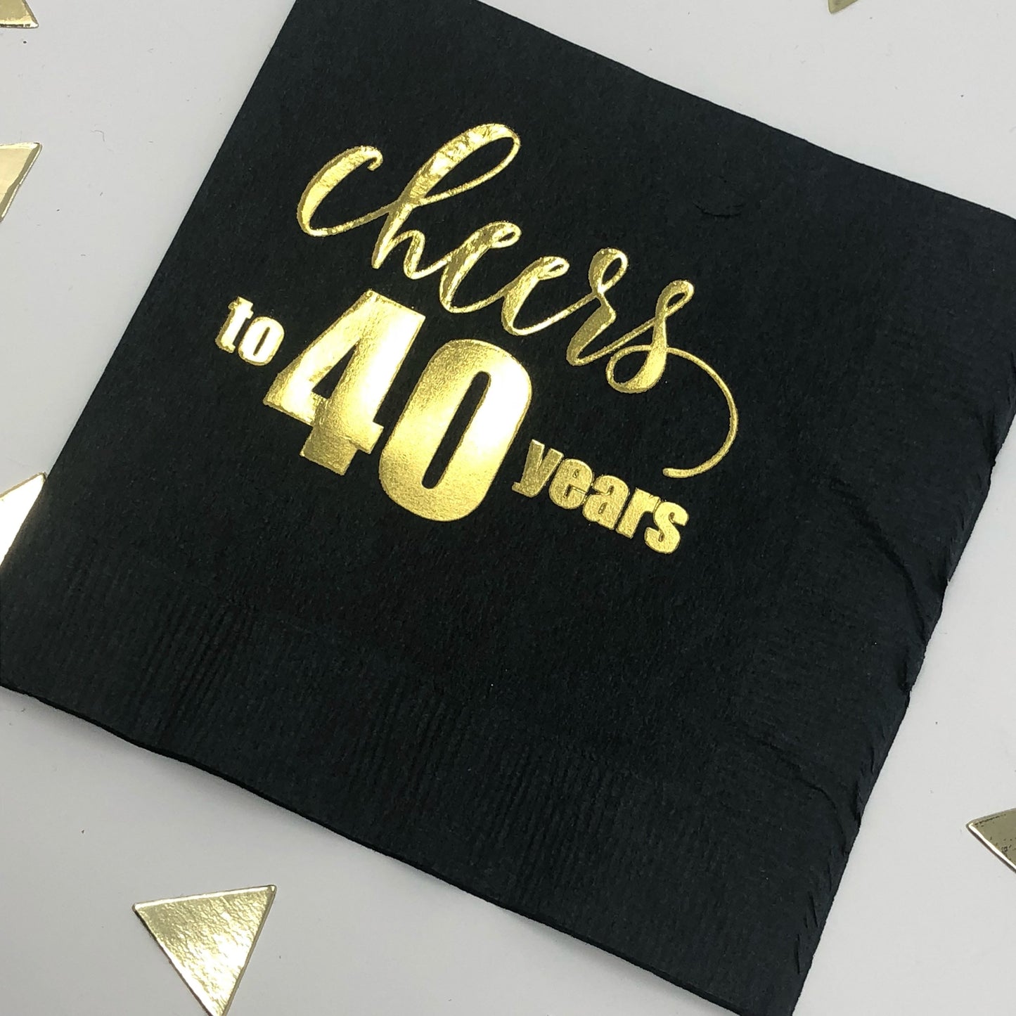 Cheers to 40 Years Cocktail Napkins - Multiple Colors & Foil Options