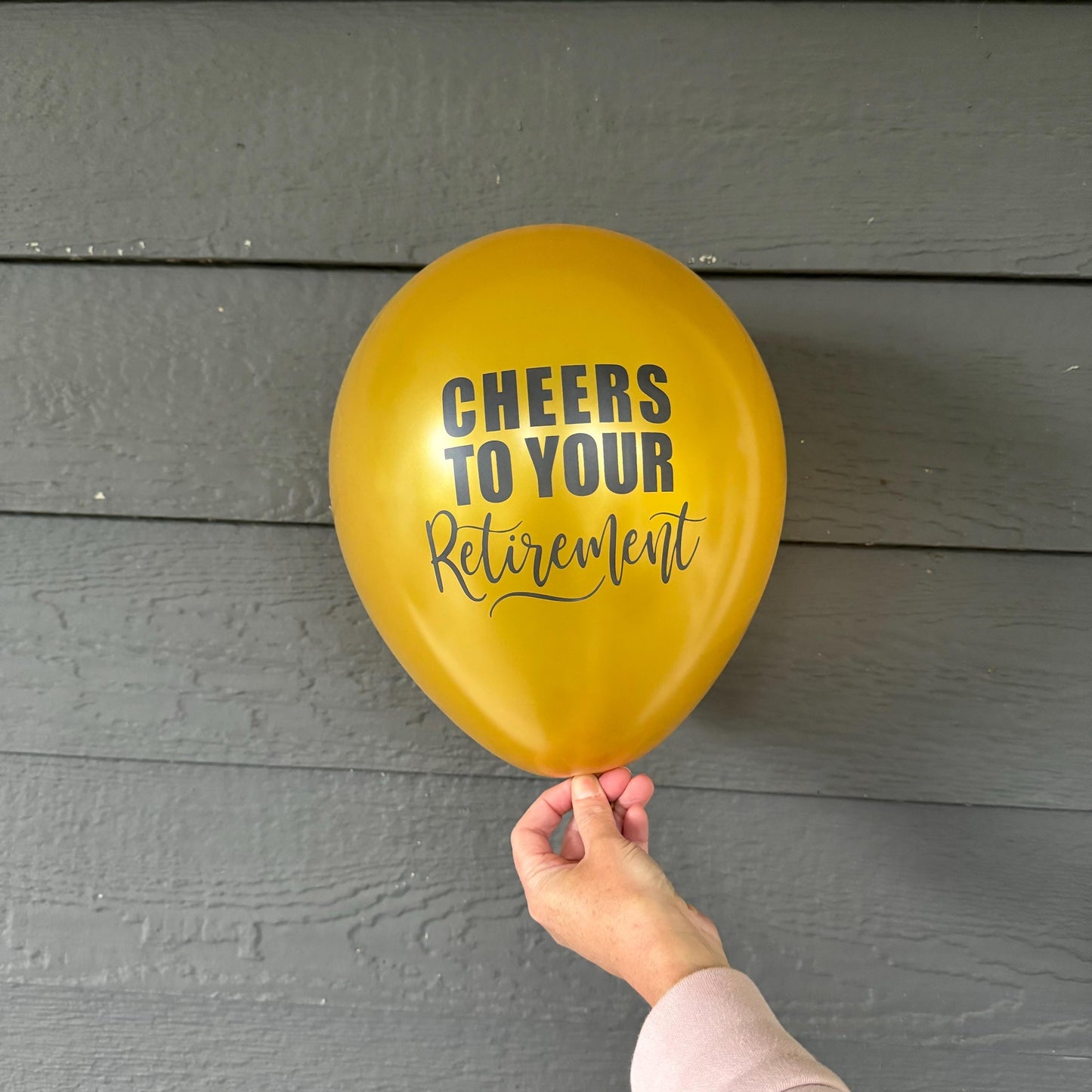 Cheers to Your Retirement Gold Latex Balloon – Perfect for Retirement Parties