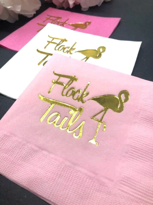 Flock Tail Flamingo-Themed Cocktail Napkins – Perfect for Bachelorette Parties, Birthdays & More