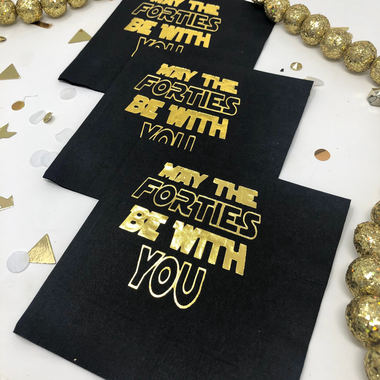 May the Forties Be With You Cocktail Napkins – Perfect for a Star Wars-Inspired 40th Birthday