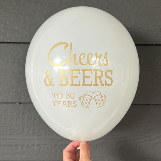 Cheers and Beers to 30 Years Balloons – Ideal for 30th Birthdays, Anniversaries, or Retirements