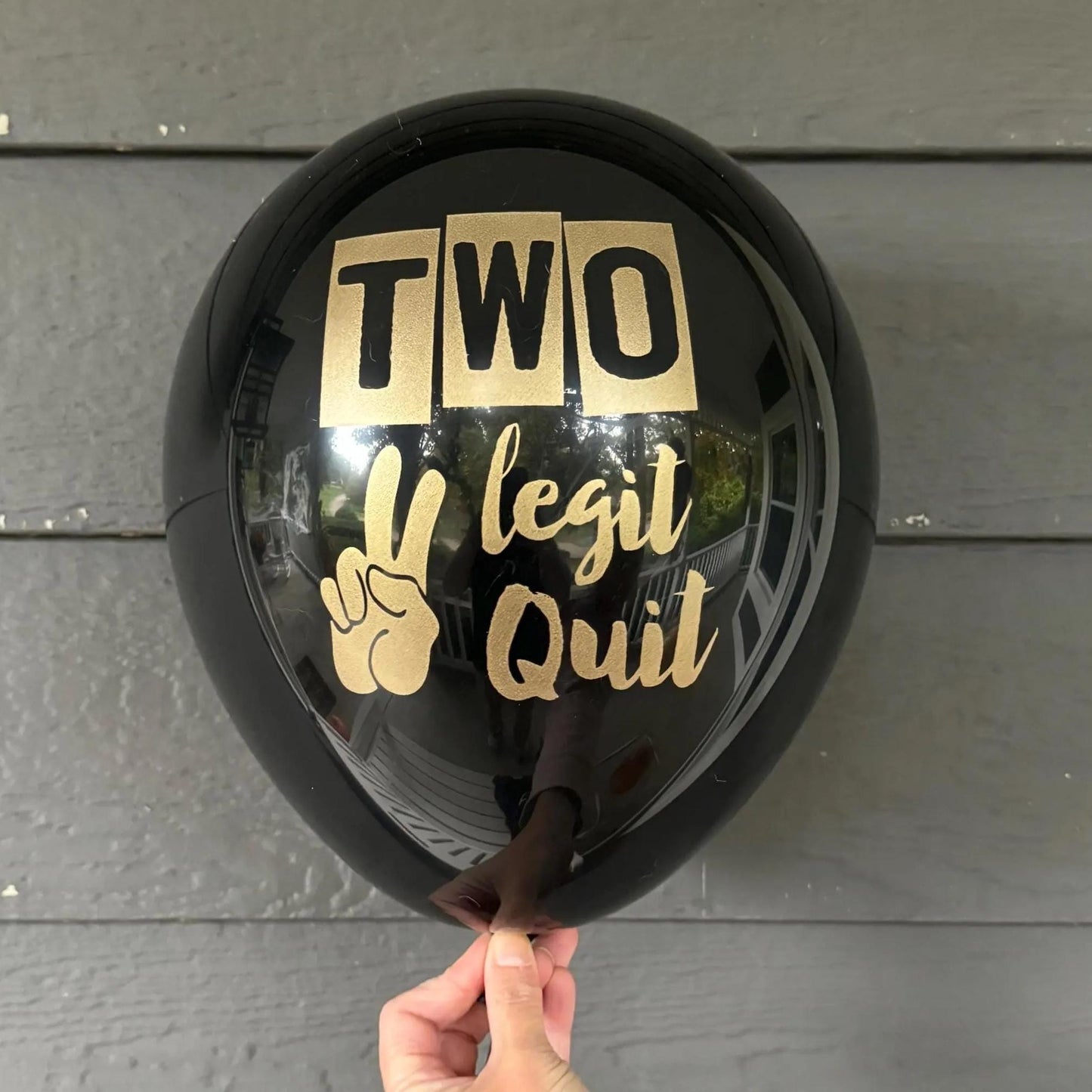 Two Legit To Quit Balloons – Black and Gold 2nd Birthday Party Decorations