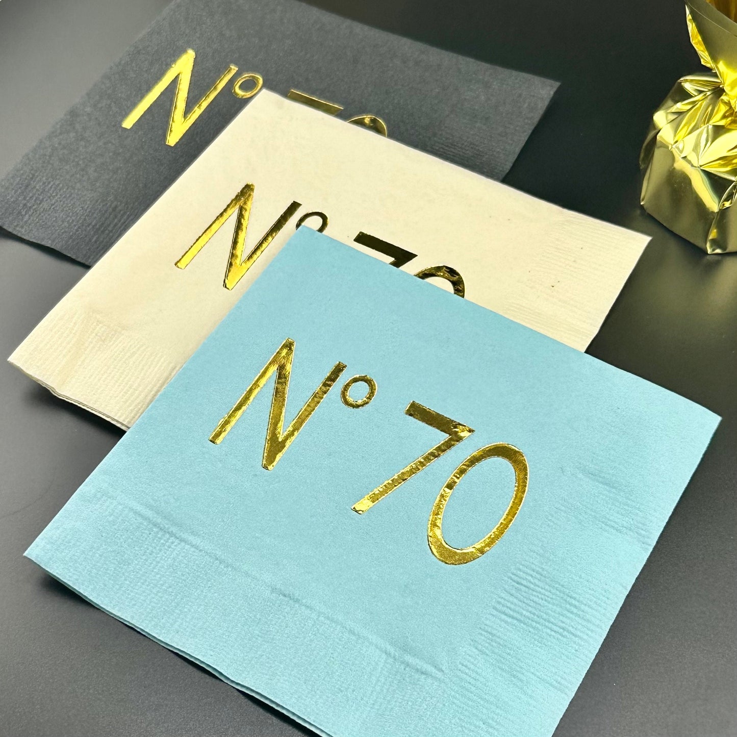 No 70 Couture Themed Cocktail Napkins – Elegant Décor for Your 70th Birthday